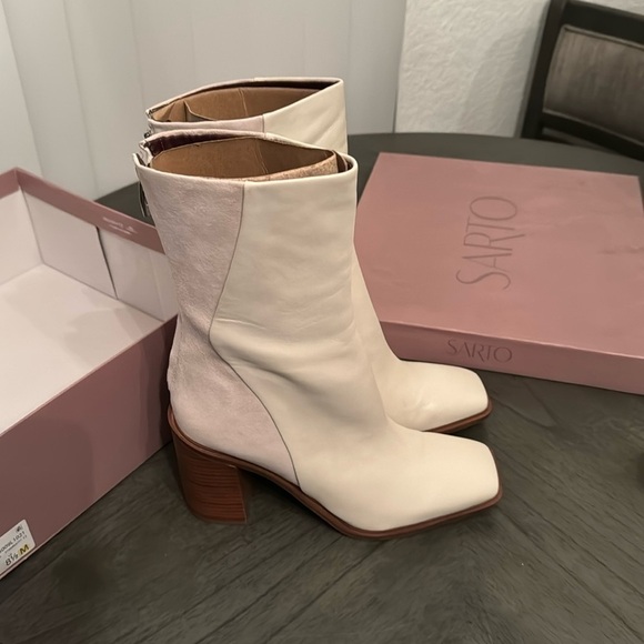 Franco Sarto Steviena Womens Leather Square Toe Mid-Calf Boots - Picture 6 of 10